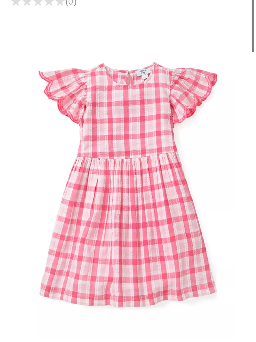 crown & ivy Pink Gingham Ruffle Sleeve Dress